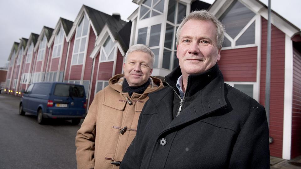 Lars Malling (tv) og Per Husted er blandt investorerne, der har købt Trip Trap-bygningen for at udleje den i bidder til små og store virksomheder. <i>Foto: Torben Hansen</i>