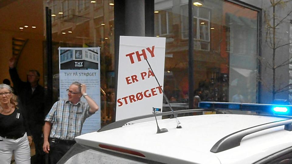 Butikspersonalet i Thy på Strøget blev fredag eftermiddag sendt på grund af muligt gasudslip. Privatfoto