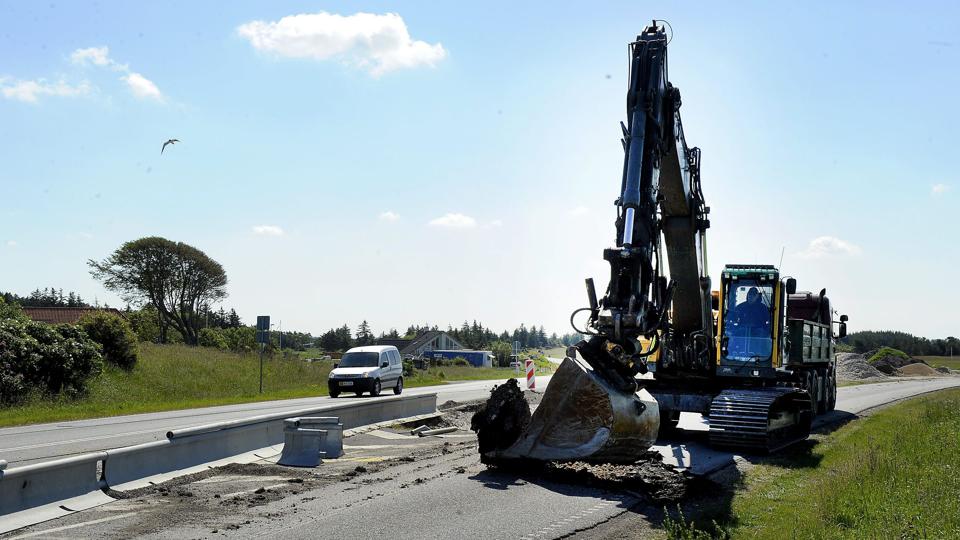 Ifølge direktoratet varer spærringen af Hanstholmvej ved rundkørslen til 29. juni om aftenen.?Foto: Peter Mørk <i>Foto: Peter Mørk</i>