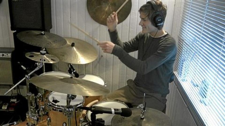 Bertil Bille er blandt største talenter på trommer.Privatfoto
