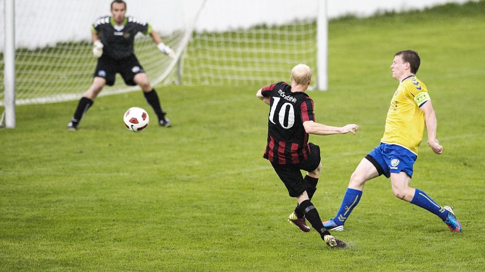 Thomas Sørensen scorede to gange for FfI mod VRI.Foto: Peter Broen <i>Peter Broen</i>