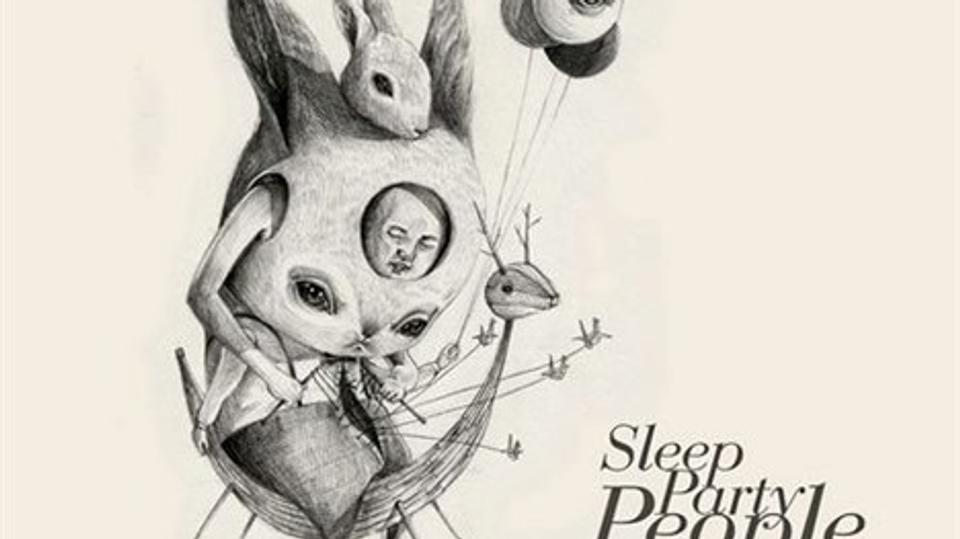Surrealistisk stregtegning med hoppende kanin med menneskeligt indhold pryder coverforsiden.