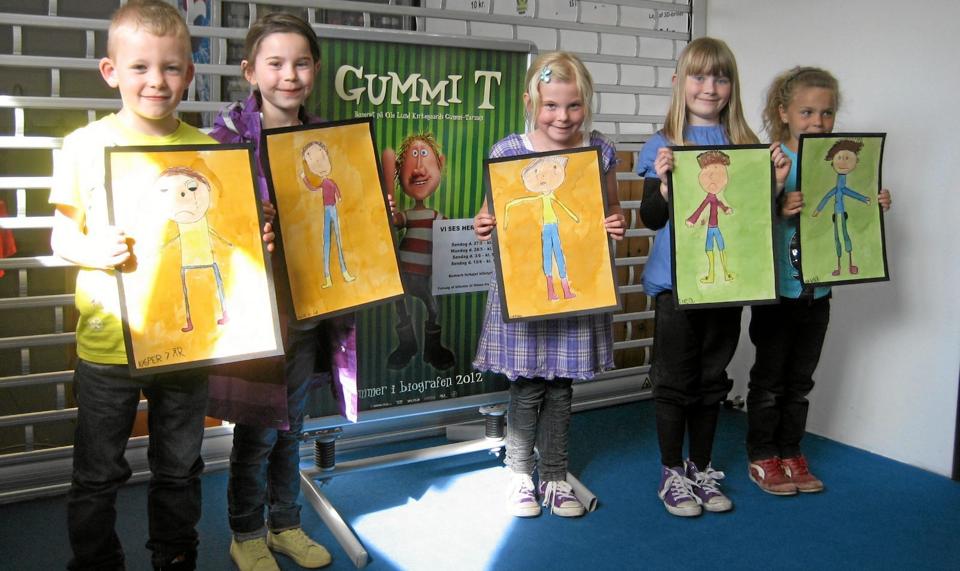 Børnene har tegnet Gummi Tarzan. Privatfoto