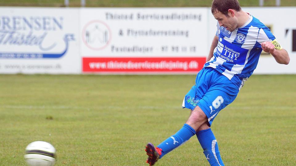Daniel Kristensen scorede Thisteds enlige mål i Odense. Foto: Ole Iversen