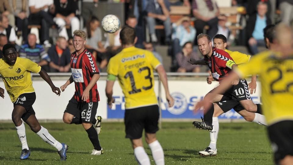 Aalborg Freja fra Danmarksserien tabte onsdag aften 1-0 på hjemmebane til Randers FC fra Superligaen.Foto: Michael Koch