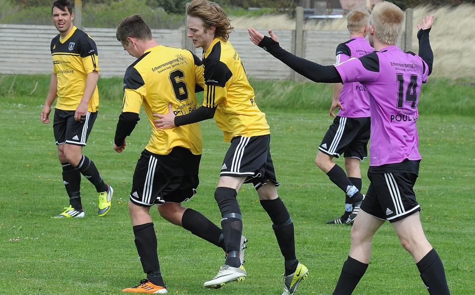 Mads Nielsen med nummer seks udlignede til 1-1 for Vestthy i opgøret mod Herrup.Arkivfoto: Ole Iversen