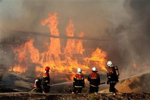 Skader for millioner efter brand på savværk