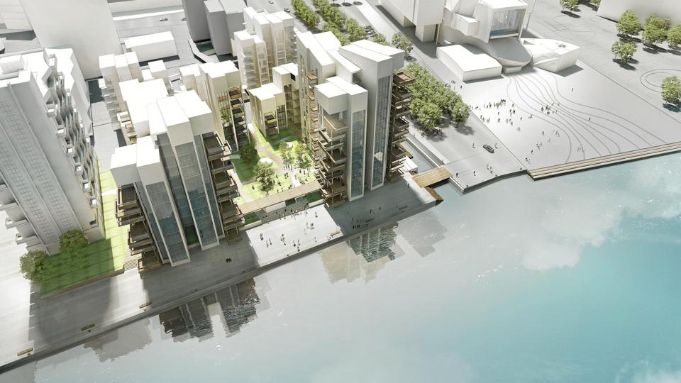 De to højhuse er tegnet af schmidt hammer lassen architechts. For de øvrige byggerier af lignende højder, der skal bygges på Østre Havn, er der ikke krav om konsekvensanalyse, fordi disse erstatter eksisterende bygninger eller er ombygninger af sådanne.
