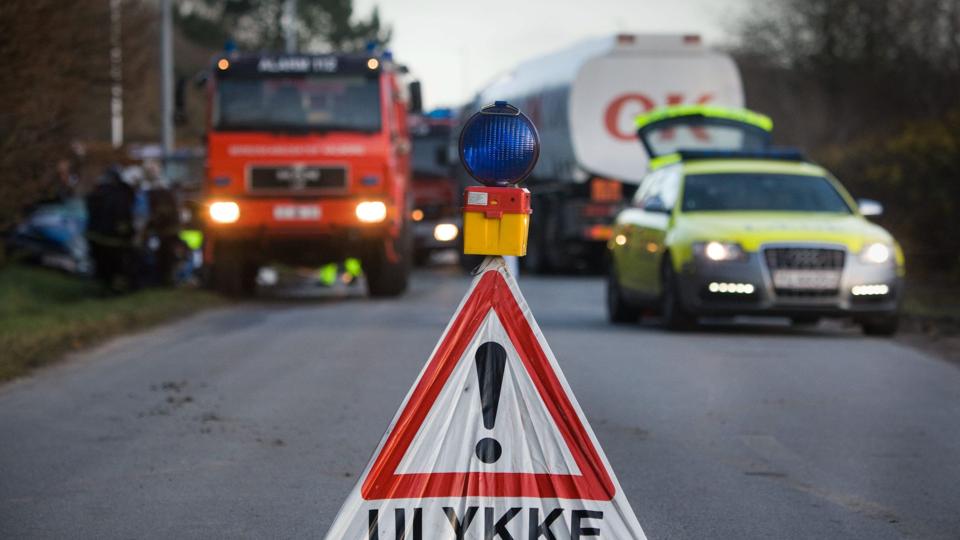 Uheld spærrer en del af E45. Arkivfoto.