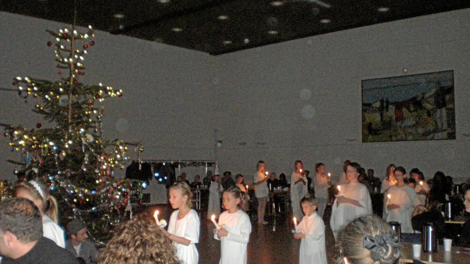 Kulturskolen sørger for indholdet ved juletræsfesten og LO for det praktiske. Privatfoto