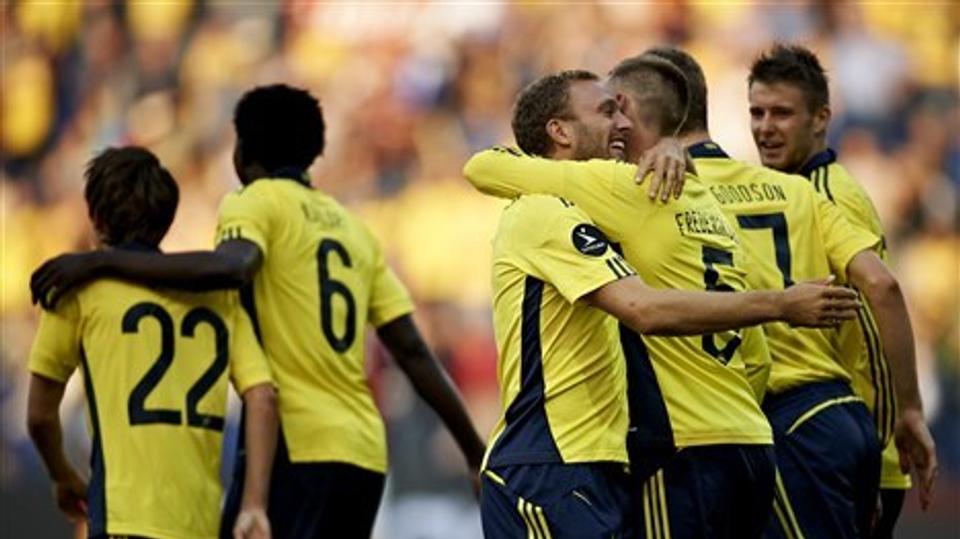 Brøndby-spillerne jubler. For tiden er der ikke så meget at juble over. Foto: Scanpix