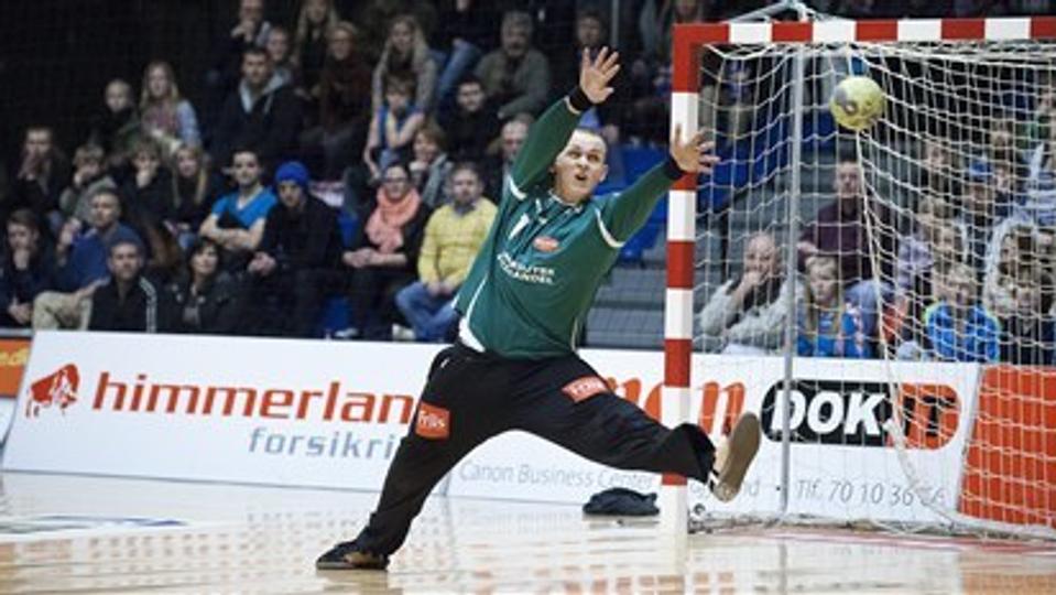 Søren Pedersen var intet mindre end fremragende i målet for Aalborg Håndbold.
Foto: Torben Hansen