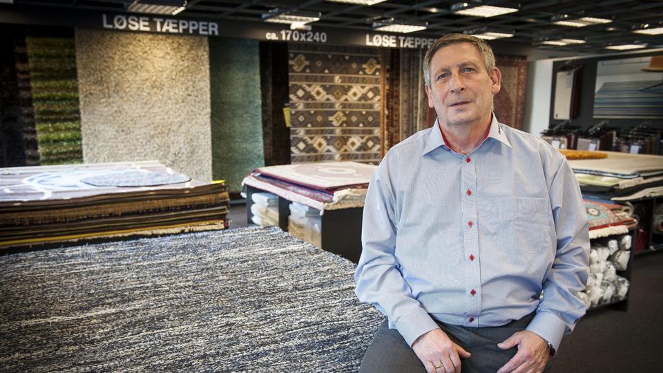 Jan Bjerg glæder sig til at byde kunderne indenfor og fortælle om de mange muligheder for for eksempel gulvbelægning. Foto: Kim Dahl Hansen