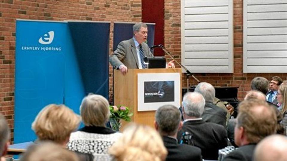 Erhverv Hjørrings nytårskur er populær. Ved kuren forleden var er erhvervsmanden Asger Aamund årets oplægsholder. Privatfoto