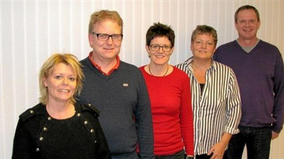 Bestyrelsen i Fortuna A/S: Fra venstre Anette Toft, Per Boe Larsen (formand), Anne Mette Christensen, Mette Bach Kjær og Kim Brix. Privatfoto