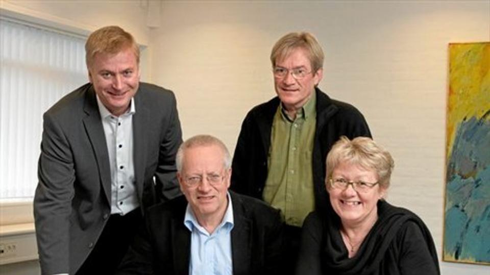 Lokalsikringsprisens dommerkomite består af borgmestrene Lauge Larsen (S), Morsø Kommune, og Lene Kjelgaard Jensen (V), Thisted Kommune, sammen med Hans Chr. Jeppesen, direktør for EUC Nordvest stående til venstre og turistchef Ole Riis Christensen,
