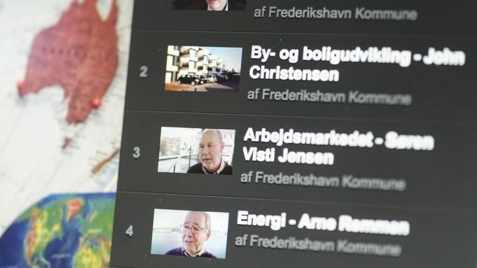 Via kommunens hjemmeside kan man klikke sig ind på 11 kortfilm. Filmene sætter fokus på udviklingen i Frederikshavn Kommune. Foto: Peter Broen <i>Peter Broen</i>