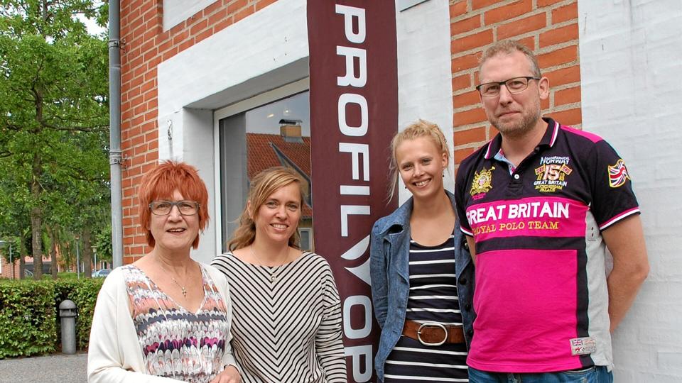 Teamet i Profil Optik i Hobro består af fra venstre Marianne Vejsnæs, Lotte Skaarup, Anne Krogh og Ole Skaarup. Privatfoto