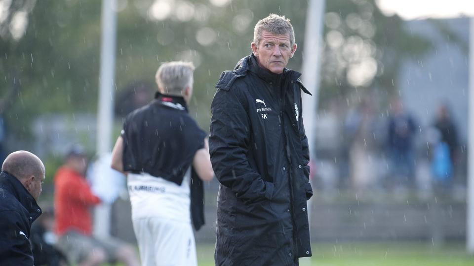 Cheftræner Søren Kusk så sit hold tabe i Hvidovre. Foto: Bente Poder <i>Bente Poder</i>