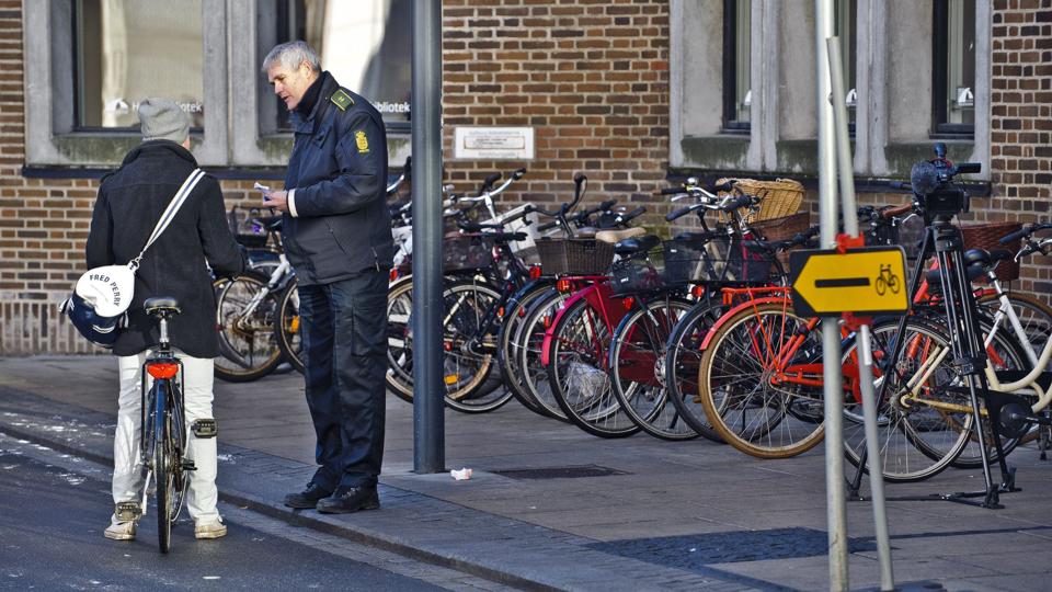 Nordjyllands Politi har i uge ni holdt cykelrazzia.Foto: Martin Damgård