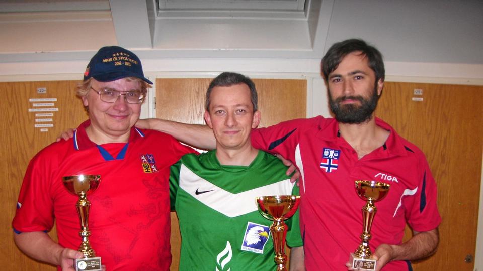 Fra venstre Vaclav Pikl (Tjekkiet), Bjarne Axelsen (Danmark) og Arne Johannes Holmin (Norge)