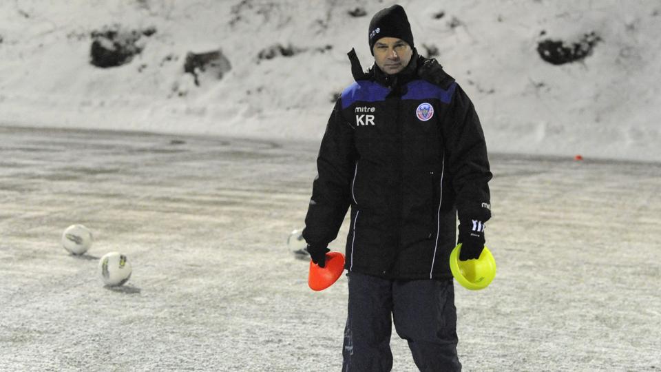 Træner Klavs Rasmussen - her fra træningen forleden - har sagt sit job op.Foto: Michael Bygballe <i>Michael Bygballe</i>