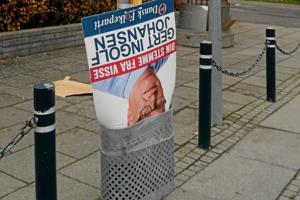 Valgplakater ødelagt i Visse