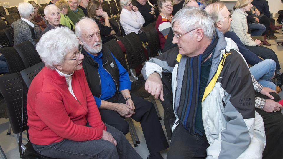Der var næsten 100 mødt op for at høre om planerne for Stygge Krumpen-dagene som blandt bliver en historisk rejse, en ølfest og en række skuespil. Foto: Peter Broen <i>Peter Broen</i>