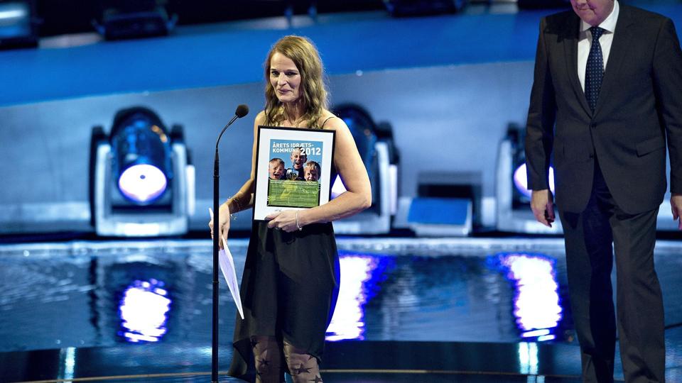 Anne-Dorte Krog modtog prisen for årets idrætskommune. Foto: Scanpix <i>Scanpix Denmark</i>
