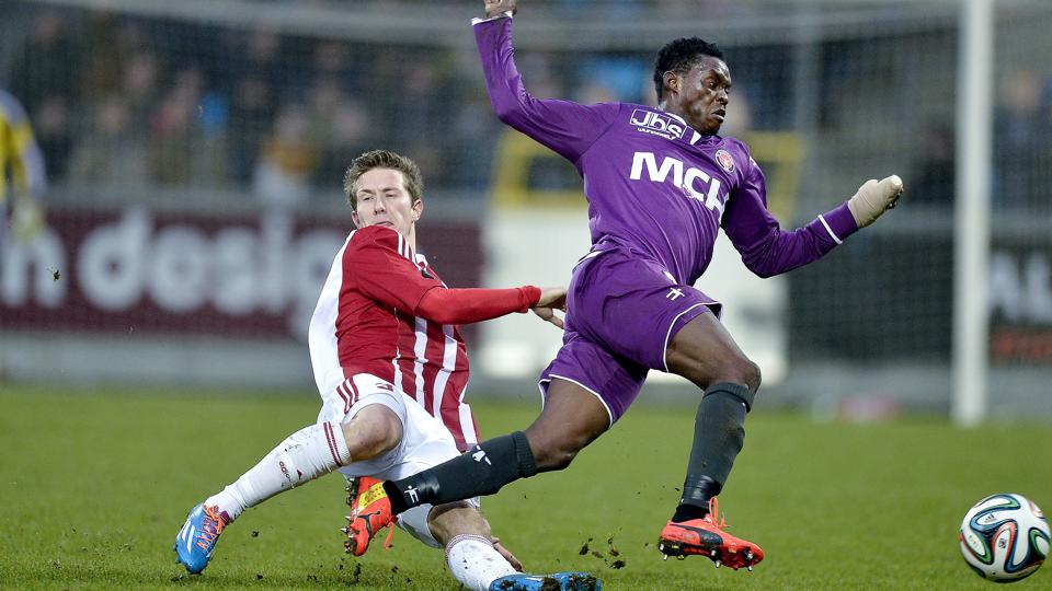 Jakob Ahlmann får ikke noget gensyn med FC Midtjylland, som AaB for nylig slog 1-0 i Aalborg. Foto: Claus Søndberg