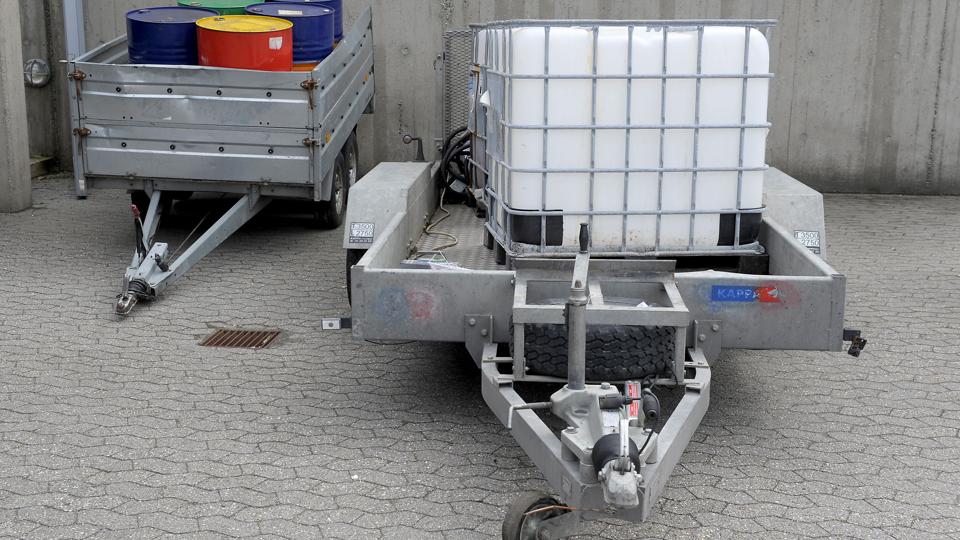 Politiet konfiskerede trailerne med tromlerne, som blev brugt ved tyveriforsøget. Arkivfoto: Peter Mørk <i>Foto: Peter Mørk</i>