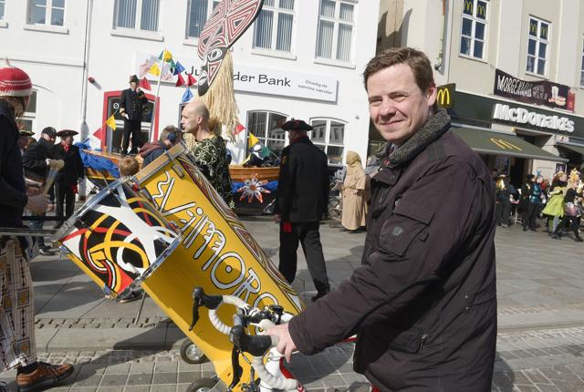 Borgmester Thomas Kastrup-Larsen ved en tidligere udgave af Aalborg Karneval. Arkivfoto: Grete Dahl