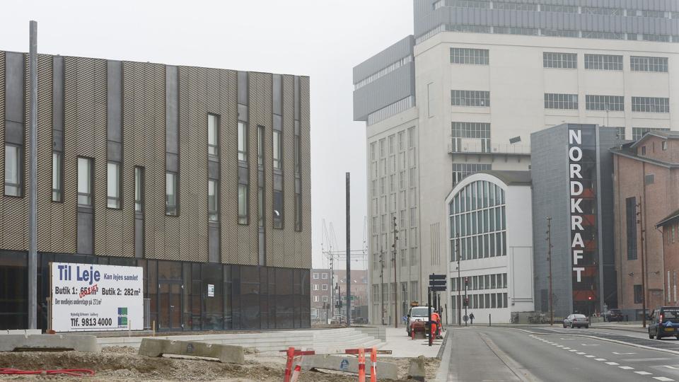 Her på hjørnet af det nye ungdomsboligbyggeri Larsen Waterfront skal der være kinesisk/asiatisk restaurant.
Foto: Grete Dal
