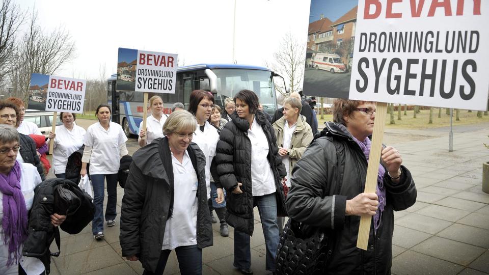 Sygehusafdelingen i Dronninglund har tidligere været truet, og den er nu igen central i sygehusdebatten. Arkivfoto: Michael Koch <i>Michael Koch</i>