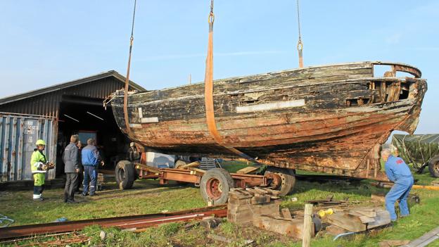 Det gamle skrog er ikke en helt forket betegnelse for den tilstand, båden var i, da redningsaktionen gik i gang. Arkivfoto: Flemming Dahl Jensen <i>Flemming Dahl Jensen</i>