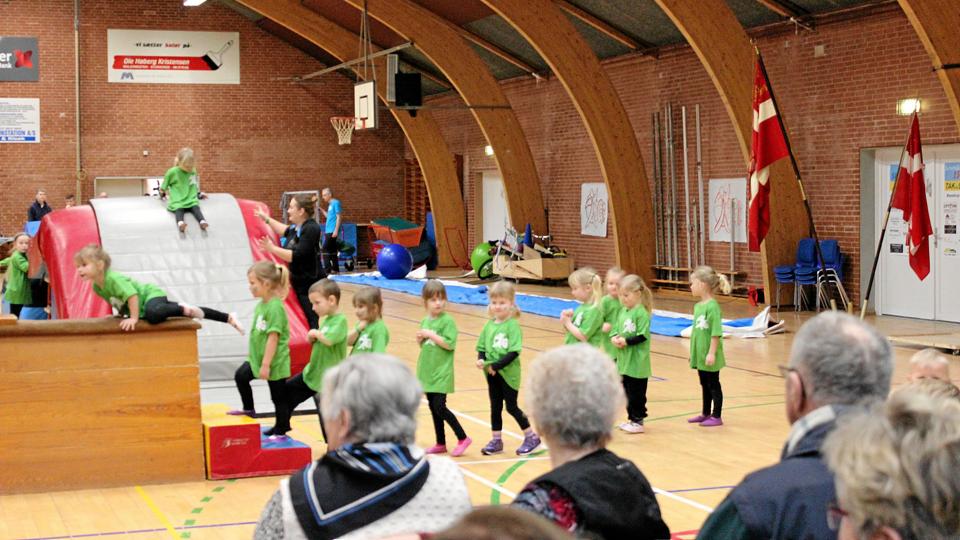 Selv de små børn - som her er puslingeholdet fra 3-5 år - viste deres færdigheder i Blenstrup. Foto: Arne Jensen <i>Arne Jensen</i>