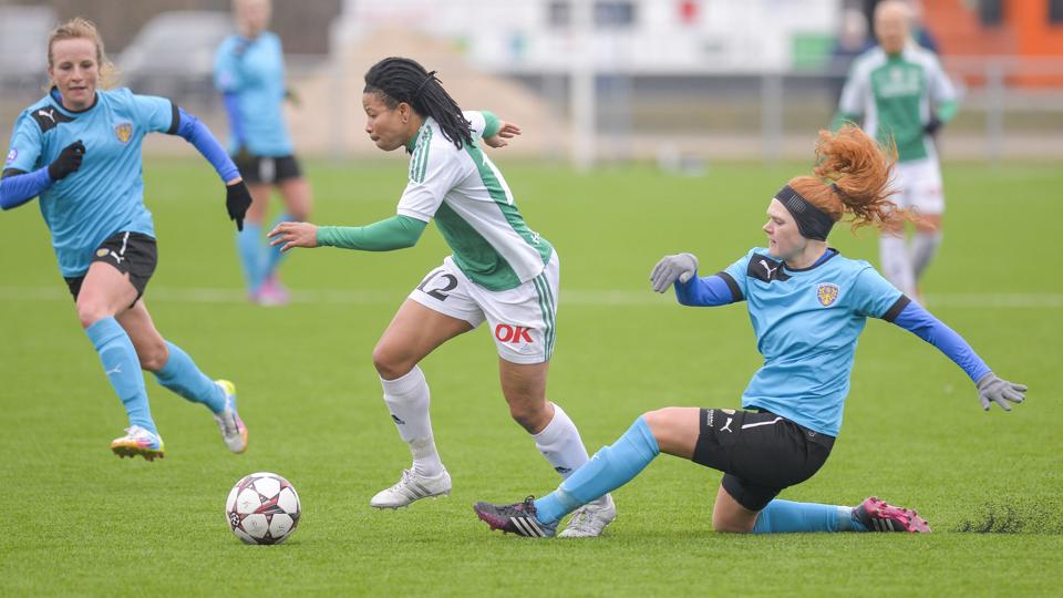 Chi Chi Igbo stod for den ene scoring, da Fortuna Hjørring søndag fik 2-2 mod Skovbakken. Arkivfoto: Kim Dahl Hansen. <i>(C)Kim Dahl Hansen</i>