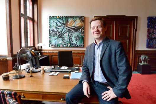Thomas Kastrup-Larsen fotograferet få måneder at han i 2014 overtog borgmesterkontoret på Boulevarden. <i>Arkivfoto: Grete Dahl</i>