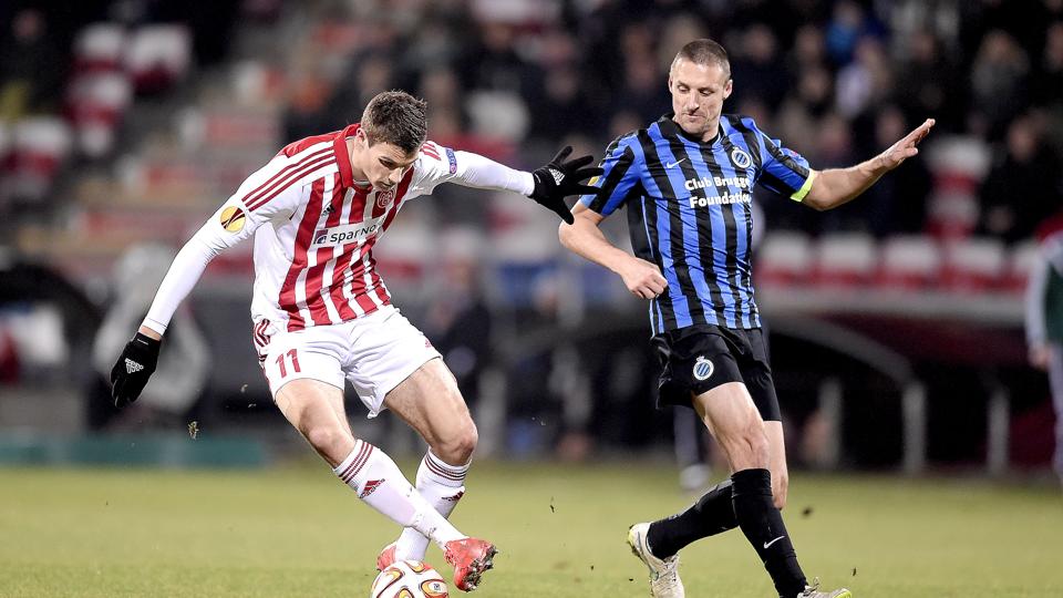 Kent Nielsen uddelte roser til Nicklas Helenius, men anerkender også, at AaB mangler den skarphed, der skal til, hvis man vil vinde europæiske kampe. Foto: Lars Pauli <i>Lars Pauli</i>