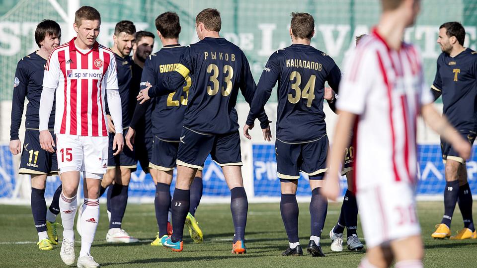 Det har primært været modstanderne, der har kunnet juble, når AaB har været på banen i Spanien, men det betyder ikke, at de forsvarende danske mestre skal hænge med hovederne. Foto: Lars Pauli <i>Lars Pauli</i>