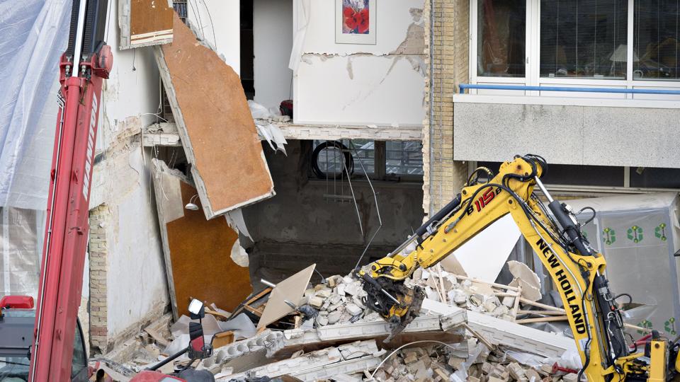 Den kollapsede opgang på provst Dreslersvej. Arkivfoto: Kim Dahl Hansen <i>Foto: Kim Dahl Hansen</i>