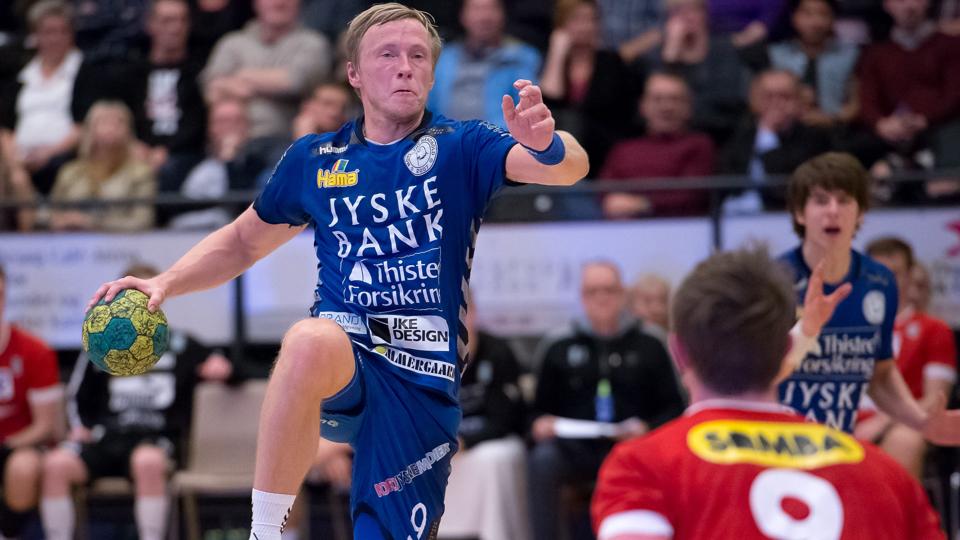Jac Karlsson stopper i Mors-Thy Håndbold. Arkivfoto