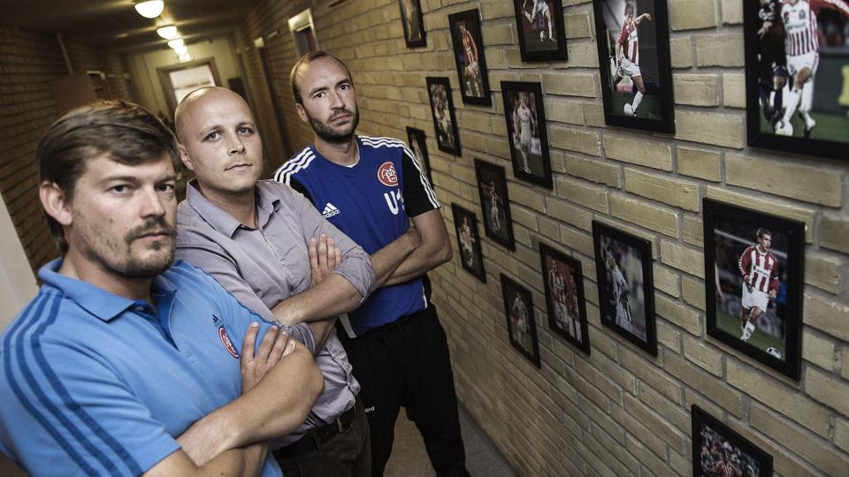 Jacob Friis (til højre) tilknyttes fra sommeren 2016 Superliga-holdet på fuld tid. Arkivfoto: Daniel Bygballe <i>Foto: Daniel Bygballe</i>