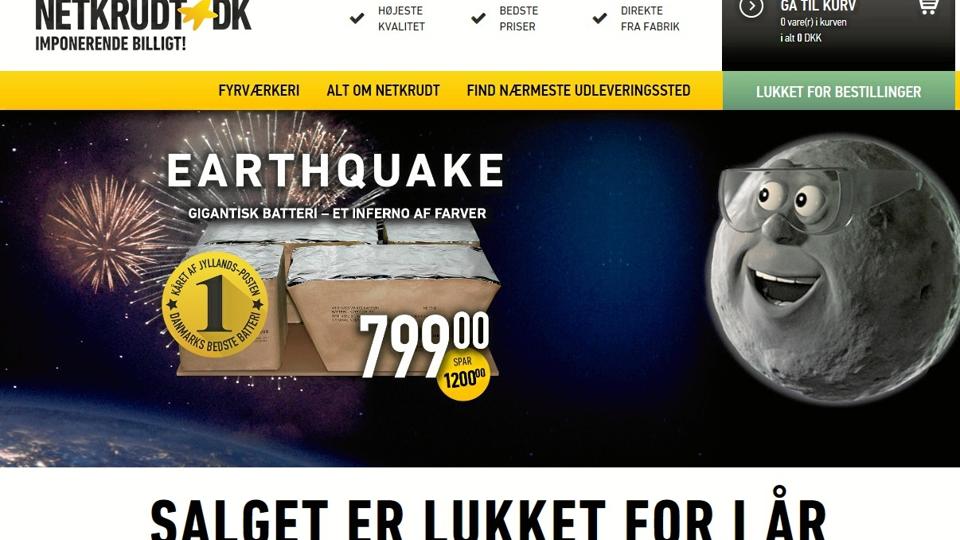 Netkrudt.dk skulle have solgt fyrværkeri for 20 millioner kroner om året. Det solgte kun for én million kroner.