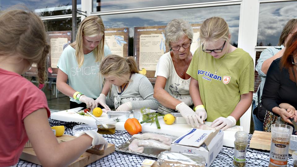 Nordsøen Oceanarium har erfaringer med at engagere børn i madværksted med fisk i forbindelse med fiskefestival i Hirtshals. Arkivfoto: Bente Poder