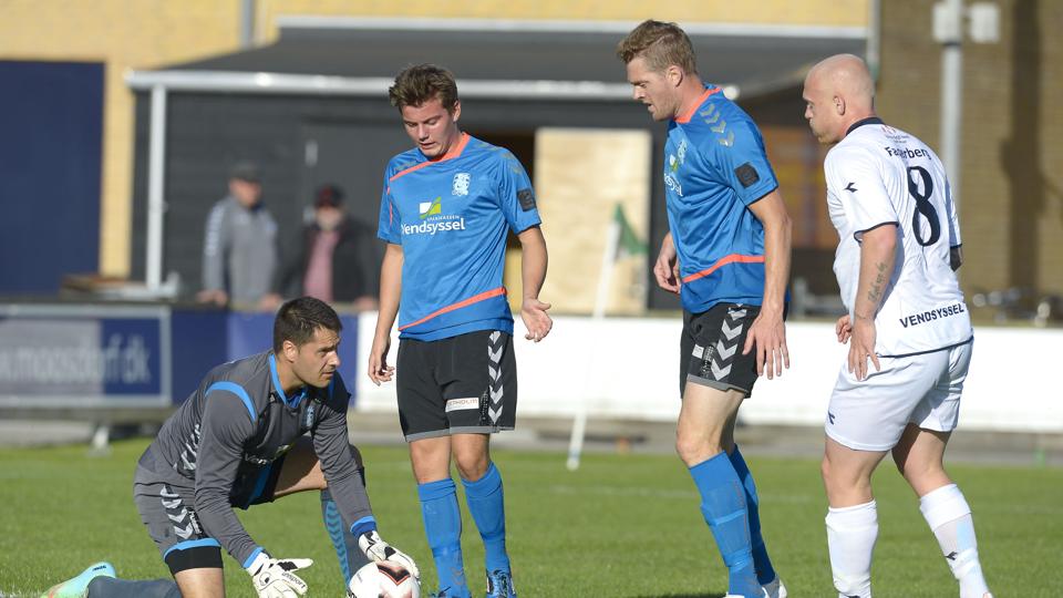 Mark Westergaard (th.) fik debut for Jammerbugt onsdag. Foto: Bente Poder