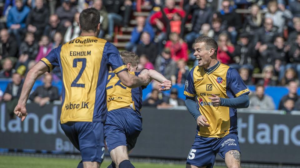 Billeder fra DS Arena i Hobro, hvor Hobro IK søndag mødte SønderjyskE.
Anders Egholm, Mikkel Thygesen og Mads Hvilsom.
Foto: Martin Damgård