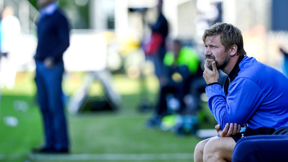 Jonas Dal var ikke helt tilfreds med kampens forløb, da Hobro delte med Viborg. Foto: Michael Koch <i>Michael Koch</i>