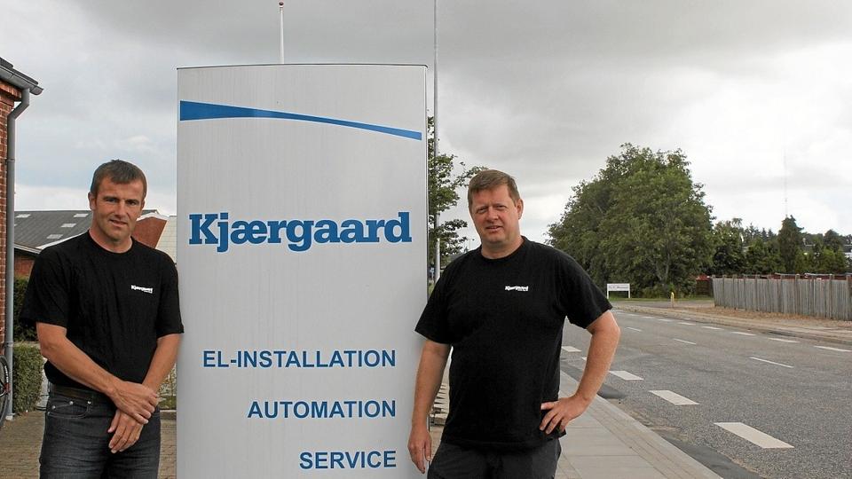 Så er de to fra Klokkerholm på ny samlet i samme firma. Ole Vestergaard (t.v.) og Søren Haase ved firmaet Kjærgaard Nord på Nørregade i Dronninglund. Foto: Ole Torp <i>Ole Torp</i>