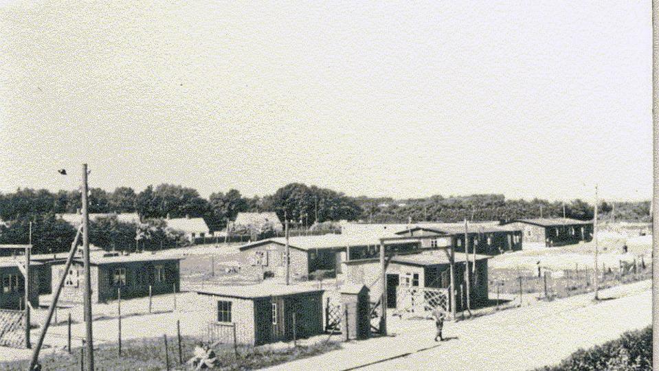 Sådan så flygtningelejren ud. Billedet stammer fra Lokalhistorisk Arkiv i Brønderslev.